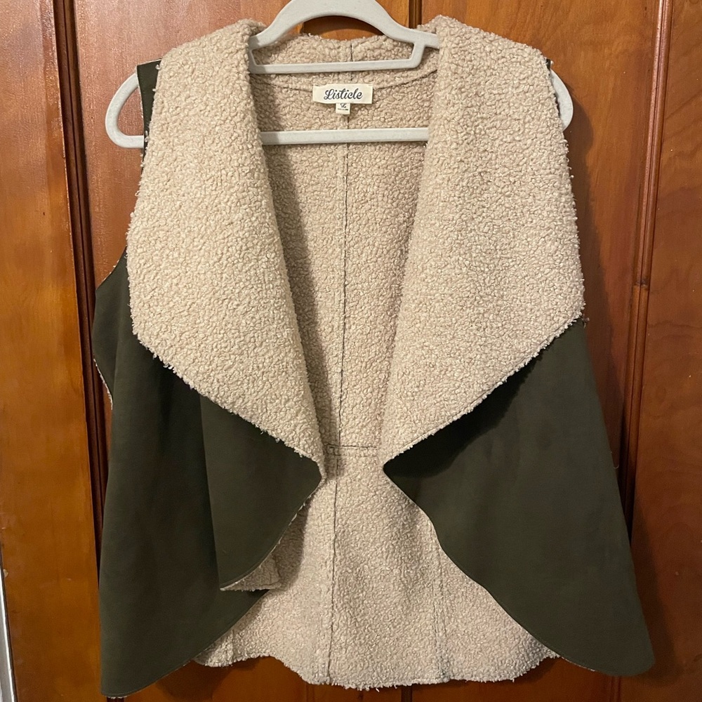 Suede and Sherpa Vest